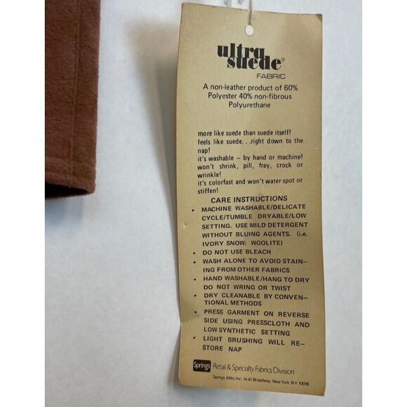 NWT Vintage MOLLIE PARNIS Skirt Suit Size16 Brown Ultra Suede Leather Dead Stock - Picture 8 of 16